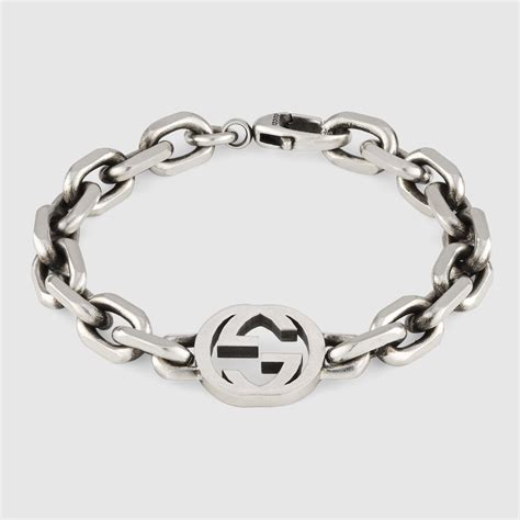 bracciale gucci argento uomo